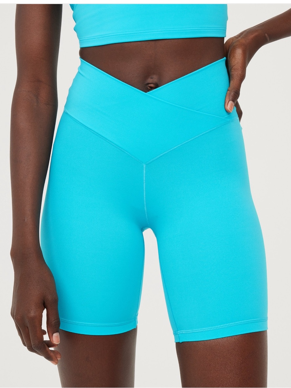 aerie Bright Turquoise High-Waist 7” Bike Shorts